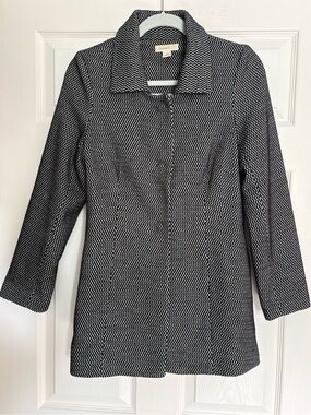 Carapace Black & White Patterned Blazer Coat